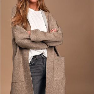 Lulu’s Staying Warm Taupe Coatigan